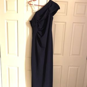 David’s bridal navy blue stretch dress